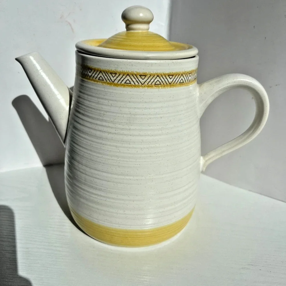 Franciscan Hacienda Coffee Pot Lid Vintage Yellow Earthenware USA Retro EUC